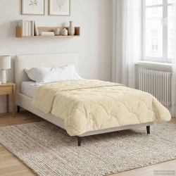 Téli takaró krém 155 x 220 cm mikroszálas és teddy plüss