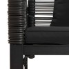 Kerti pad párnával fekete 117 x 54 x 74.5 cm polirattan