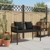 Kerti pad párnával fekete 117 x 54 x 74.5 cm polirattan
