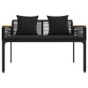 Kerti pad párnával fekete 117 x 54 x 74.5 cm polirattan