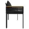 Kerti pad párnával fekete 117 x 54 x 74.5 cm polirattan