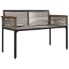 Kerti pad szürke és sötétszürke 117 x 54 x 74.5 cm polirattan