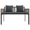 Kerti pad szürke és sötétszürke 117 x 54 x 74.5 cm polirattan