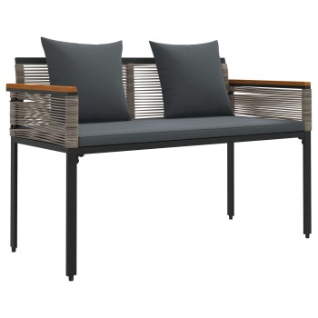 Kerti pad szürke és sötétszürke 117 x 54 x 74.5 cm polirattan