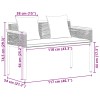 Kerti pad szürke és sötétszürke 117 x 54 x 74.5 cm polirattan
