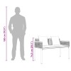 Kerti pad szürke és sötétszürke 117 x 54 x 74.5 cm polirattan