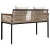 Kerti pad beige és krémszínű 117 x 54 x 74.5 cm polirattan