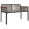 Kerti pad szürke és sötétkék 117 x 54 x 74.5 cm polirattan