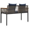 Kerti pad szürke és sötétkék 117 x 54 x 74.5 cm polirattan