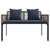 Kerti pad szürke és sötétkék 117 x 54 x 74.5 cm polirattan