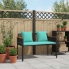 Kerti pad fekete és türkiz 117 x 54 x 74.5 cm polirattan