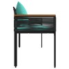 Kerti pad fekete és türkiz 117 x 54 x 74.5 cm polirattan
