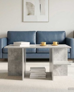 Dohányzóasztal betonszürke 87 x 50 x 45 cm mérnöki fa