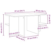 Dohányzóasztal betonszürke 87 x 50 x 45 cm mérnöki fa