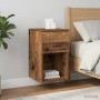 Ágyat tartó szekrény 2 db antik fa 29 x 31,5 x 49 cm szerelt fa