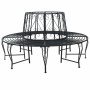 Fa pad ø 160 x 89 cm acél fekete kerek