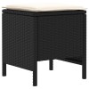 Kerti lábtartó 2 darab fekete és krém 38 x 38 x 45 cm pe rattan