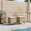 Kerti lábtartó 2 darab beige és krém 38 x 38 x 45 cm pe rattan