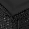 Kerti lábtartó párnával fekete 80 x 38 x 45 cm pe rattan