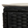 Kerti lábtartó fekete és krém 80 x 38 x 45 cm pe rattan