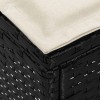Kerti lábtartó fekete és krém 80 x 38 x 45 cm pe rattan
