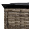 Kerti lábtartó szürke és sötétszürke 80 x 38 x 45 cm pe rattan