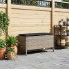 Kerti lábtartó szürke és sötétszürke 80 x 38 x 45 cm pe rattan