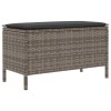 Kerti lábtartó szürke és sötétszürke 80 x 38 x 45 cm pe rattan