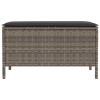 Kerti lábtartó szürke és sötétszürke 80 x 38 x 45 cm pe rattan