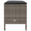 Kerti lábtartó szürke és sötétszürke 80 x 38 x 45 cm pe rattan