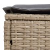 Kerti lábtartó beige és világosszürke 80 x 38 x 42 cm pe rattan