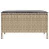 Kerti lábtartó beige és világosszürke 80 x 38 x 42 cm pe rattan