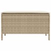 Kerti lábtartó párnával beige és krém 80 x 38 x 42 cm pe rattan