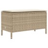 Kerti lábtartó párnával beige és krém 80 x 38 x 42 cm pe rattan