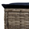 Kerti lábtartó szürke és sötétkék 80 x 38 x 42 cm pe rattan