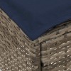 Kerti lábtartó szürke és sötétkék 80 x 38 x 42 cm pe rattan