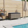 Kerti lábtartó szürke és sötétkék 80 x 38 x 42 cm pe rattan