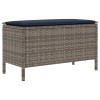 Kerti lábtartó szürke és sötétkék 80 x 38 x 42 cm pe rattan
