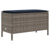 Kerti lábtartó szürke és sötétkék 80 x 38 x 42 cm pe rattan