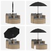 Kerti kanapé párnával 8 pcs beige és világosszürke polirattan
