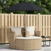Kerti kanapé párnával 8 pcs beige és krémszínű polirattan
