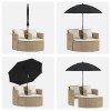 Kerti kanapé párnával 8 pcs beige és krémszínű polirattan