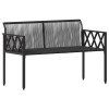 Kültéri padok 2 -seater 116 x 56 x 75 cm polirattan