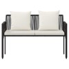 Kültéri padok 2 -seater 116 x 56 x 75 cm polirattan