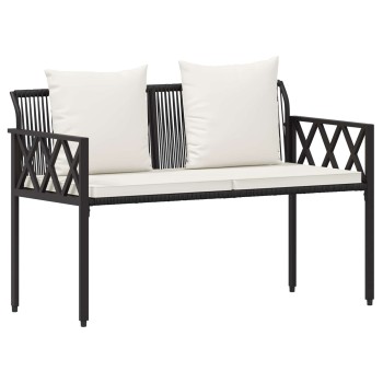 Kültéri padok 2 -seater 116 x 56 x 75 cm polirattan