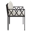 Kültéri padok 2 -seater 116 x 56 x 75 cm polirattan
