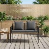 Kültéri padok 2 -seater 116 x 56 x 75 cm polirattan