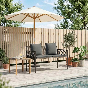 Kültéri padok 2 -seater 116 x 56 x 75 cm polirattan