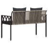 Kültéri padok 2 -seater 116 x 56 x 75 cm polirattan