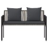 Kültéri padok 2 -seater 116 x 56 x 75 cm polirattan